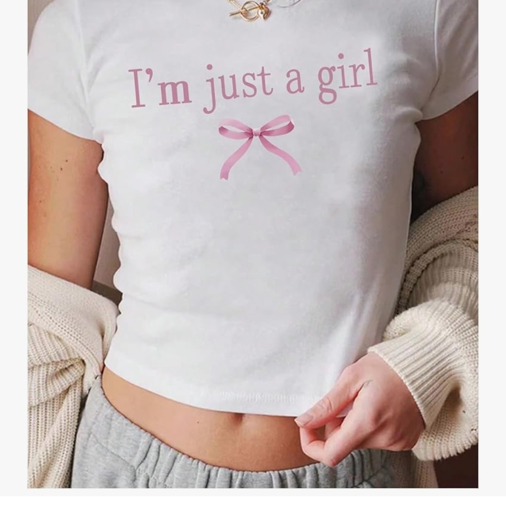 White T-Shirt with Pink Accents